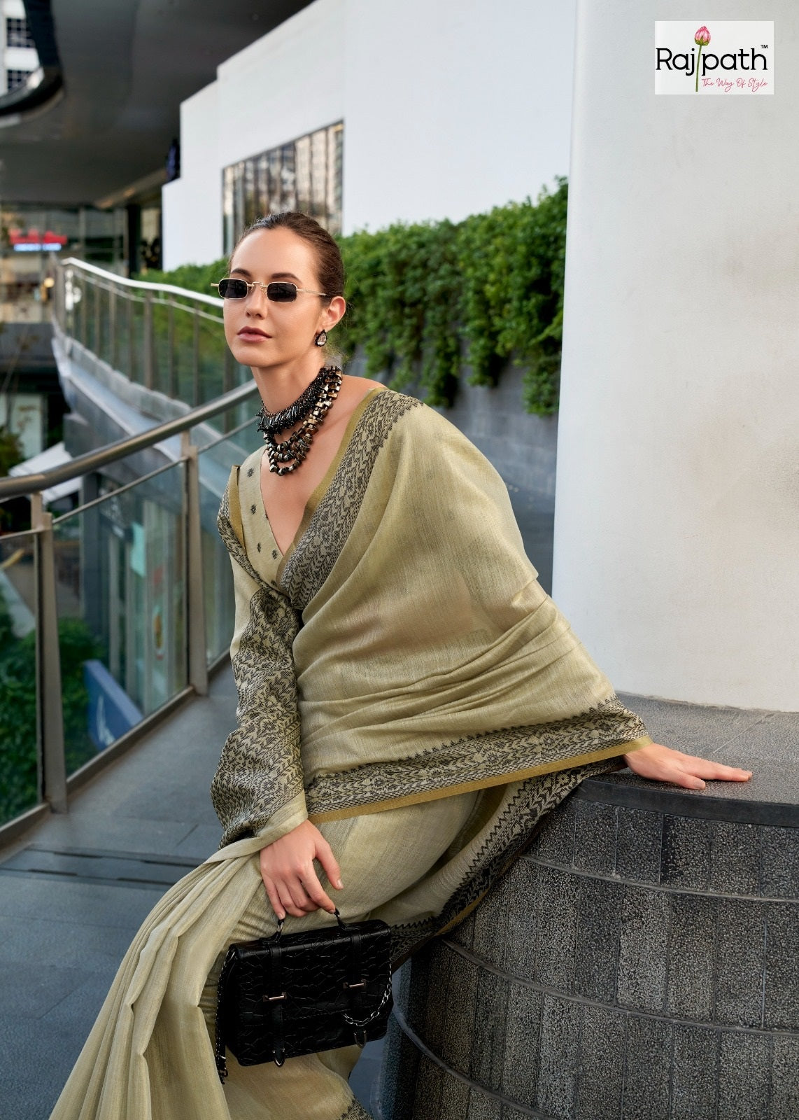 Blackberry Rajpath Linen Silk Sarees Manufacturer