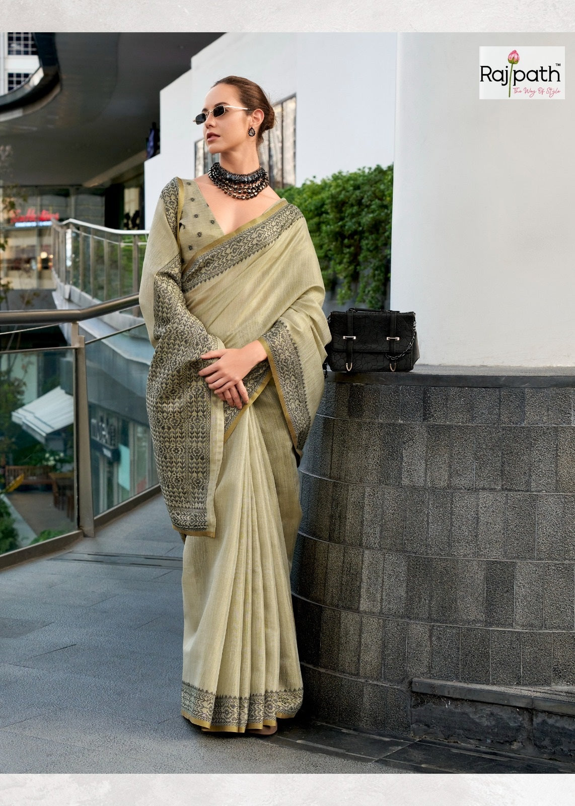Blackberry Rajpath Linen Silk Sarees Manufacturer