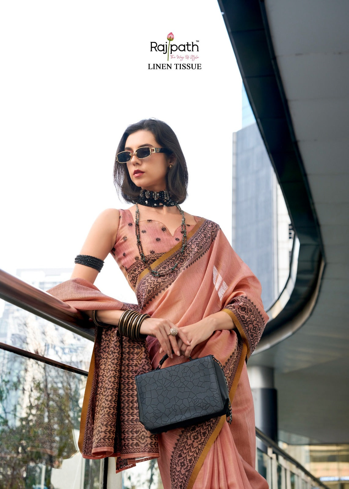 Blackberry Rajpath Linen Silk Sarees Manufacturer