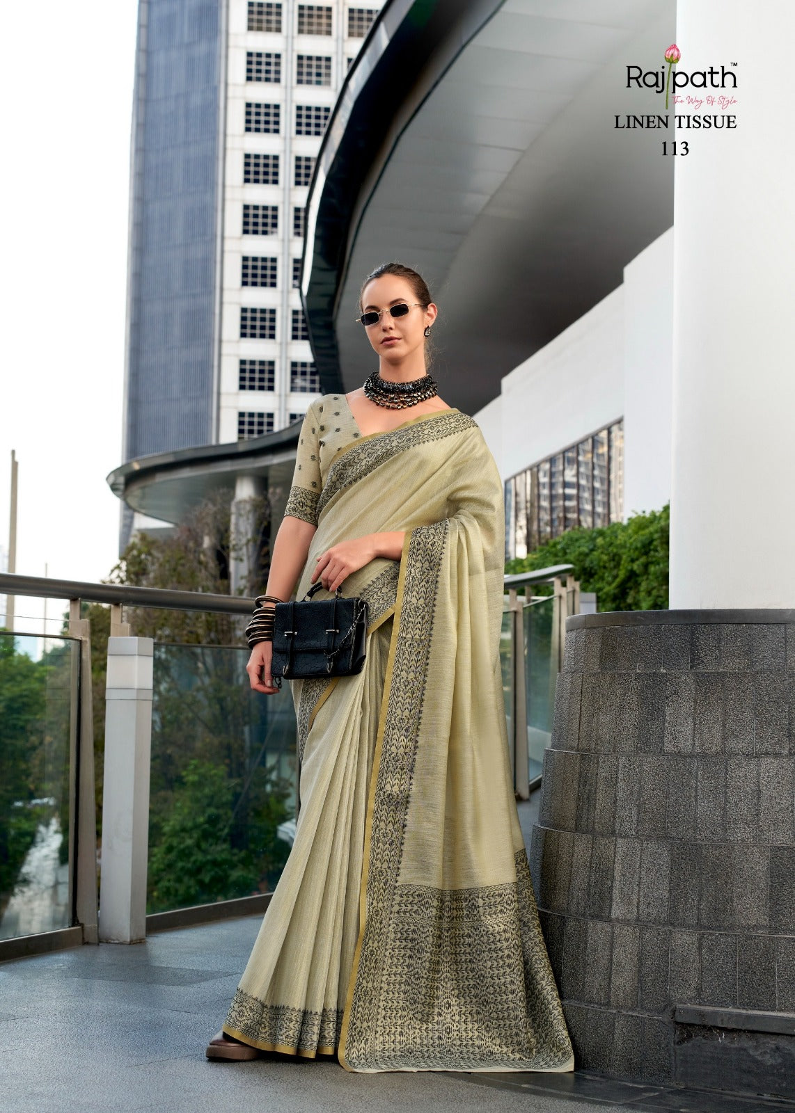 Blackberry Rajpath Linen Silk Sarees Manufacturer