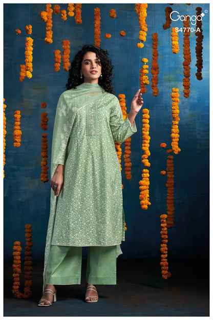 Blaise 4770 Ganga Cotton Plazzo Style Suits Exporter India