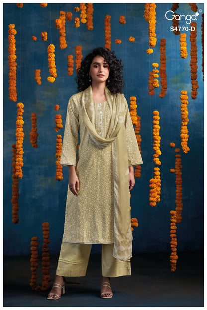 Blaise 4770 Ganga Cotton Plazzo Style Suits Exporter India