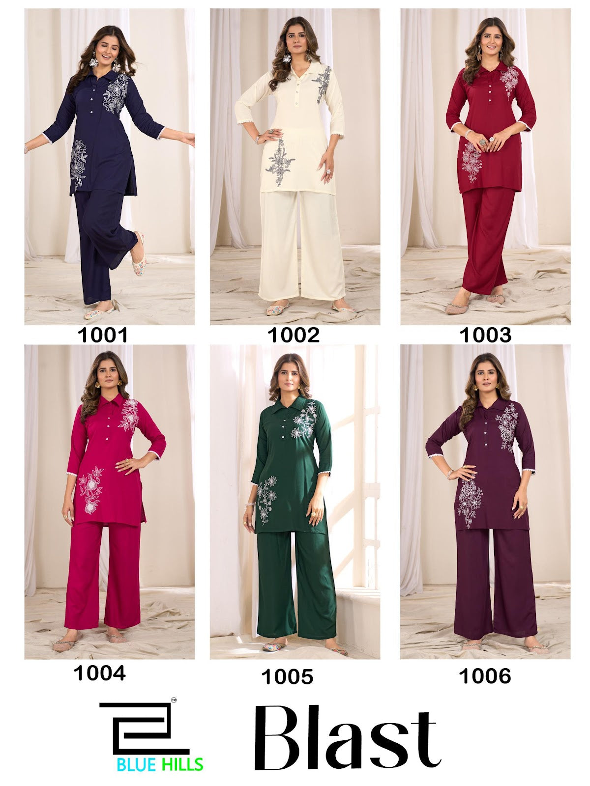 Blast Blue Hills Rayon Co Ord Set Wholesale Price