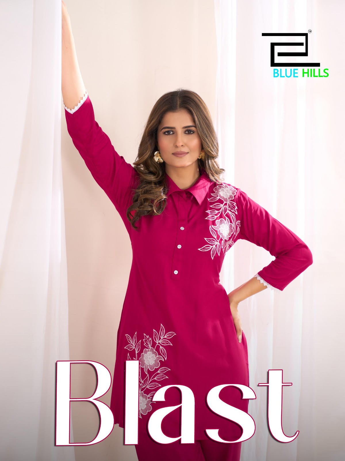 Blast Blue Hills Rayon Co Ord Set Wholesale Price