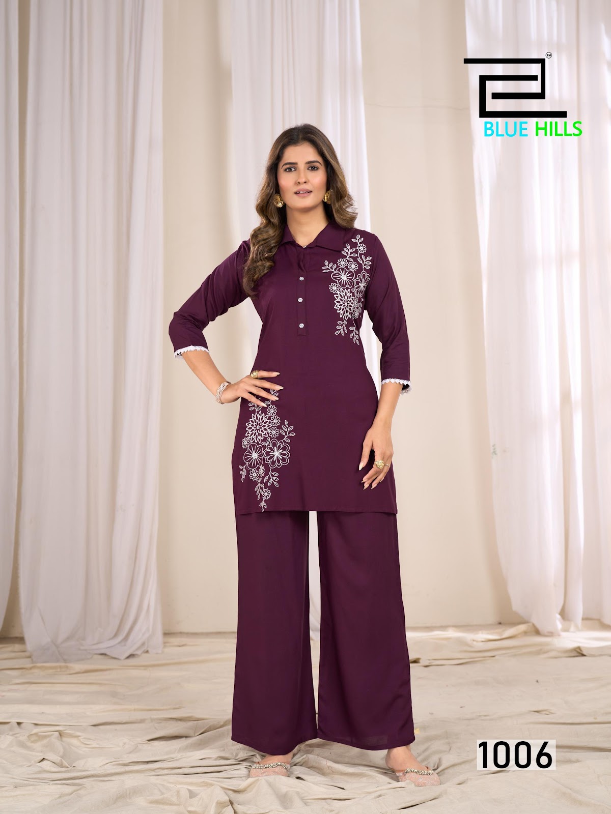Blast Blue Hills Rayon Co Ord Set Wholesale Price