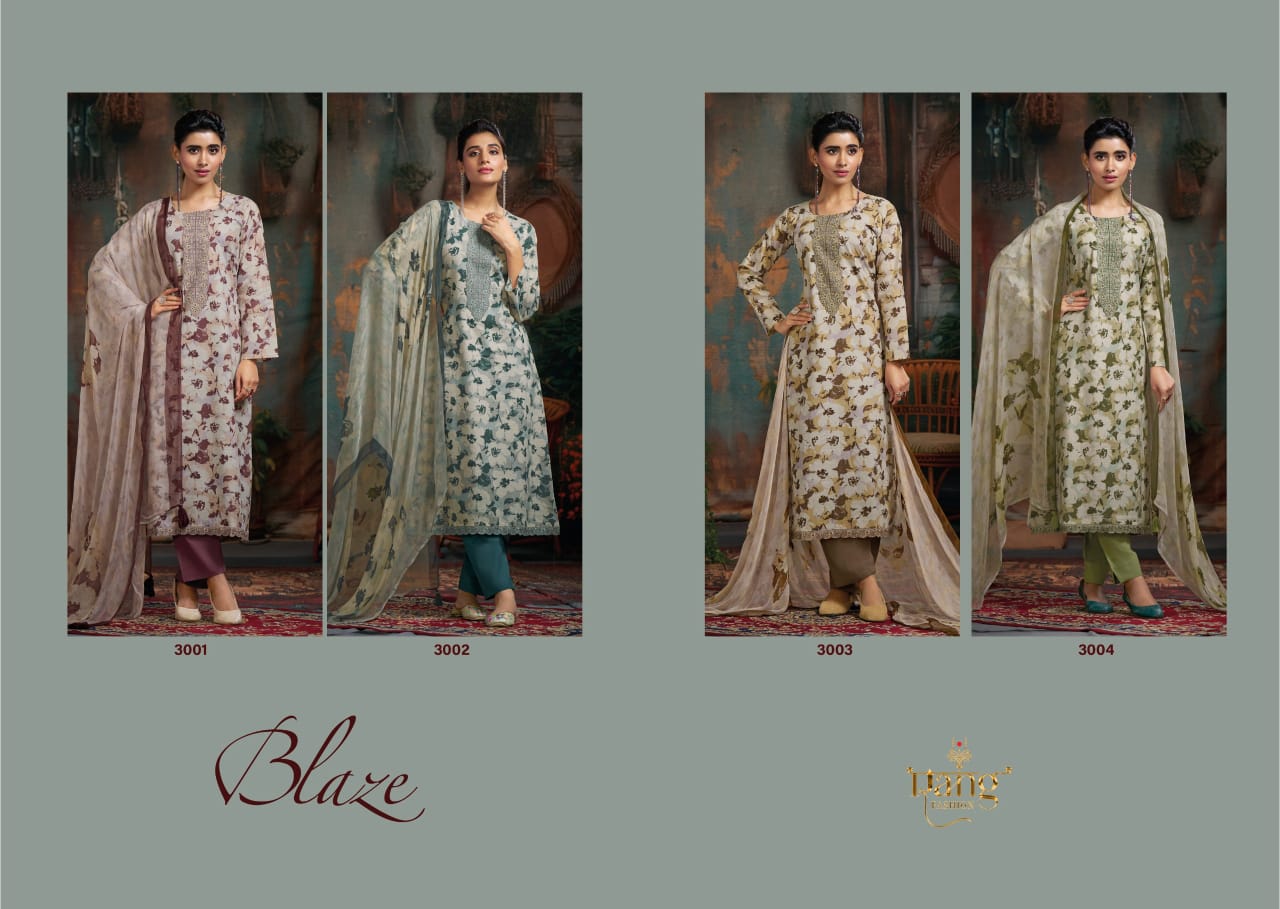 Blaze Rang Fashion Swiss Lawn Pant Style Suits Manufacturer India