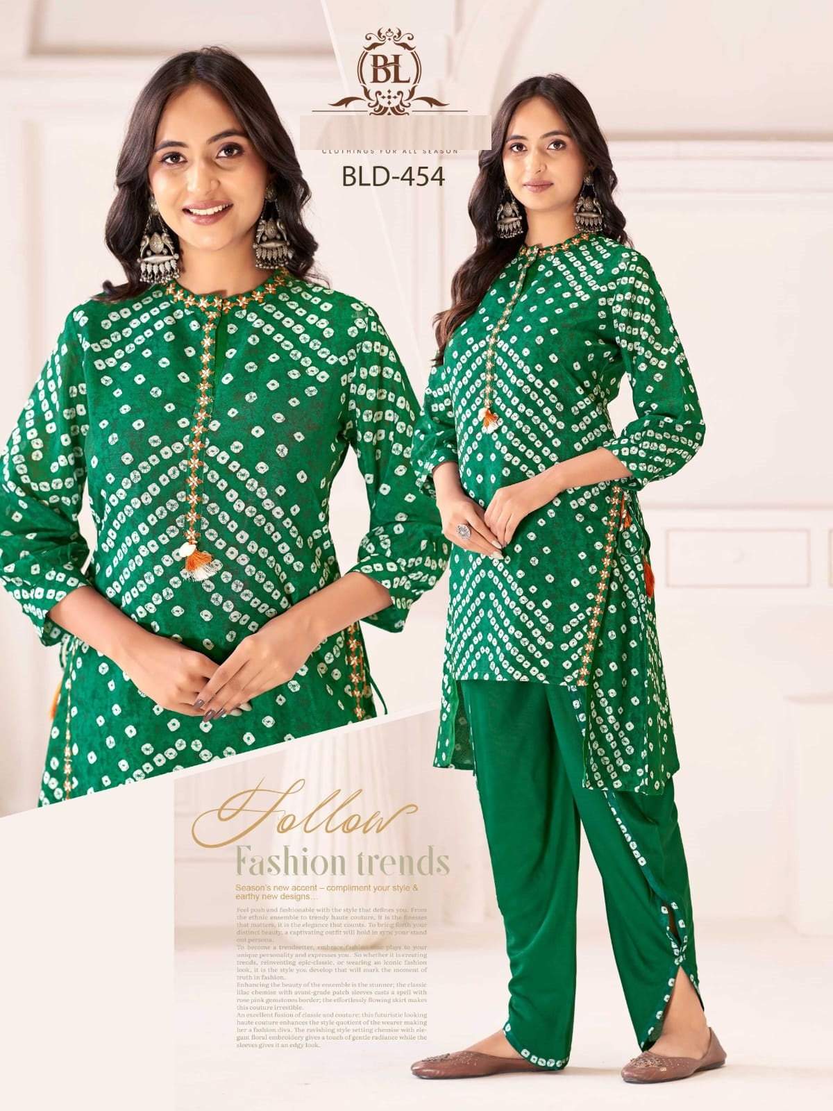 Bld 455-458 Bl Silk Kurti Bottom Set Supplier Gujarat