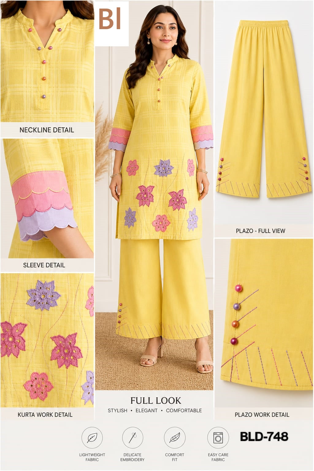 Bld 747-750 Bl Cotton Co Ord Set Wholesaler Gujarat