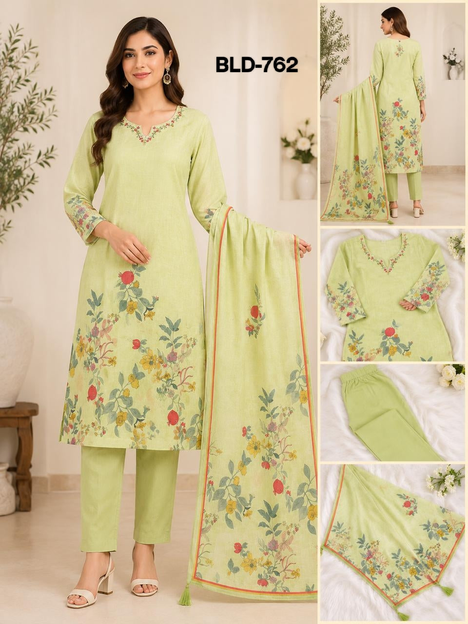 Bld 758-764 Bl Readymade Cotton Pant Suits Exporter Gujarat