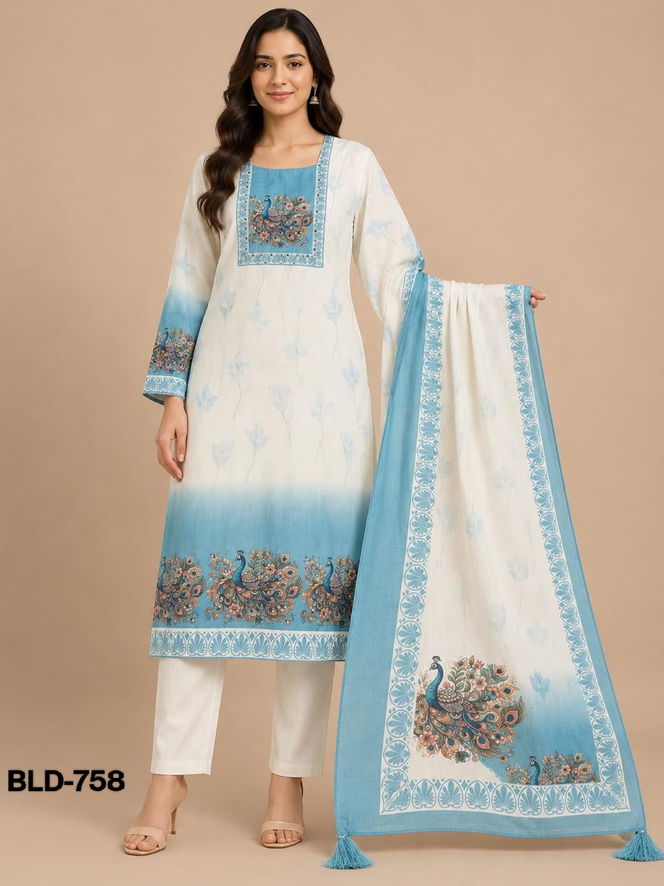 Bld 758-764 Bl Readymade Cotton Pant Suits Exporter Gujarat