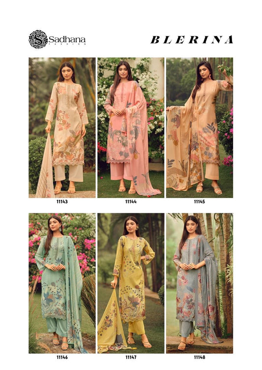 Blerina Sadhana Pure Linen Pant Style Suits Wholesale Rate