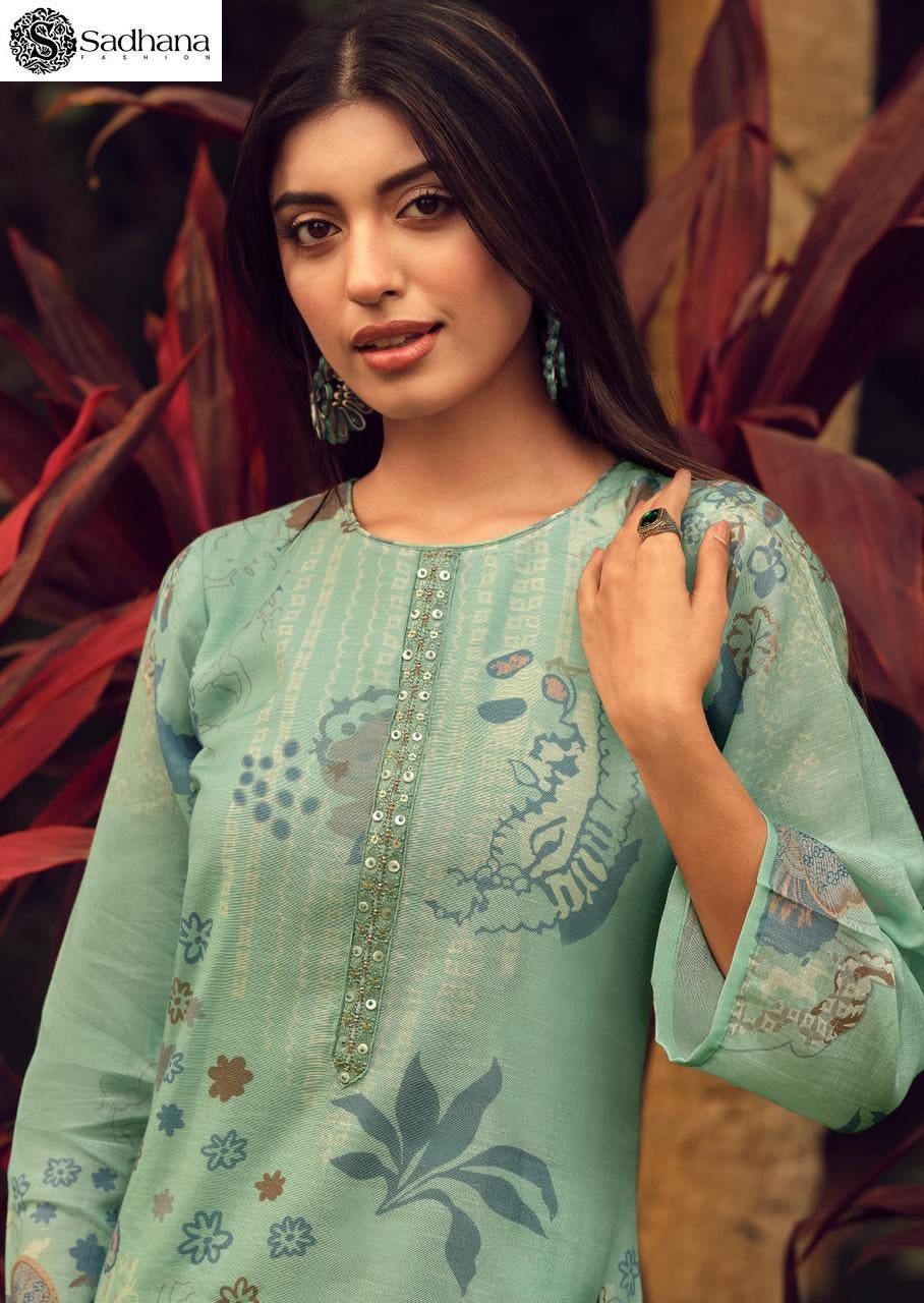 Blerina Sadhana Pure Linen Pant Style Suits Wholesale Rate
