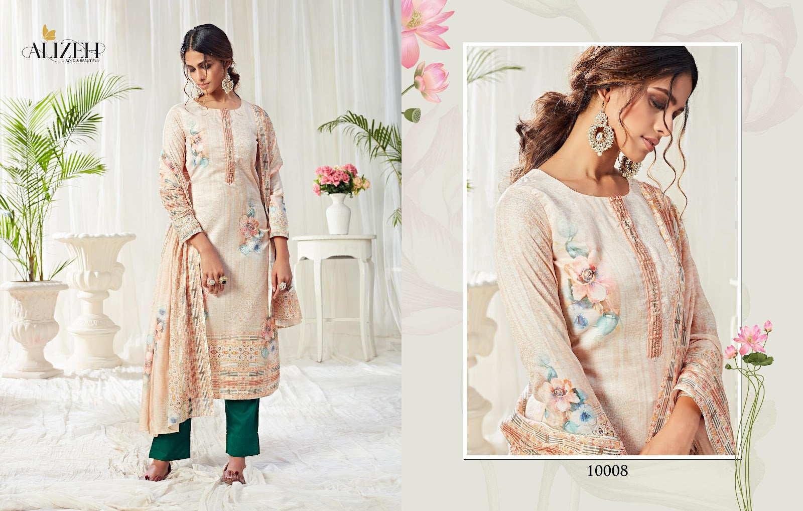 Bliss 10004-10009 Alizeh Readymade Cotton Pant Suits Wholesale
