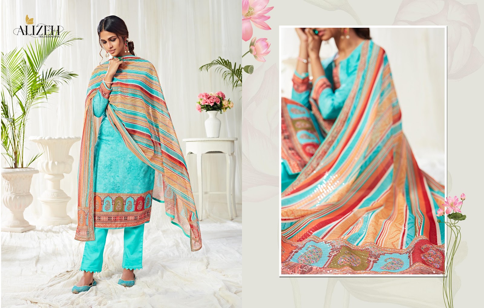 Bliss 10004-10009 Alizeh Readymade Cotton Pant Suits Wholesale