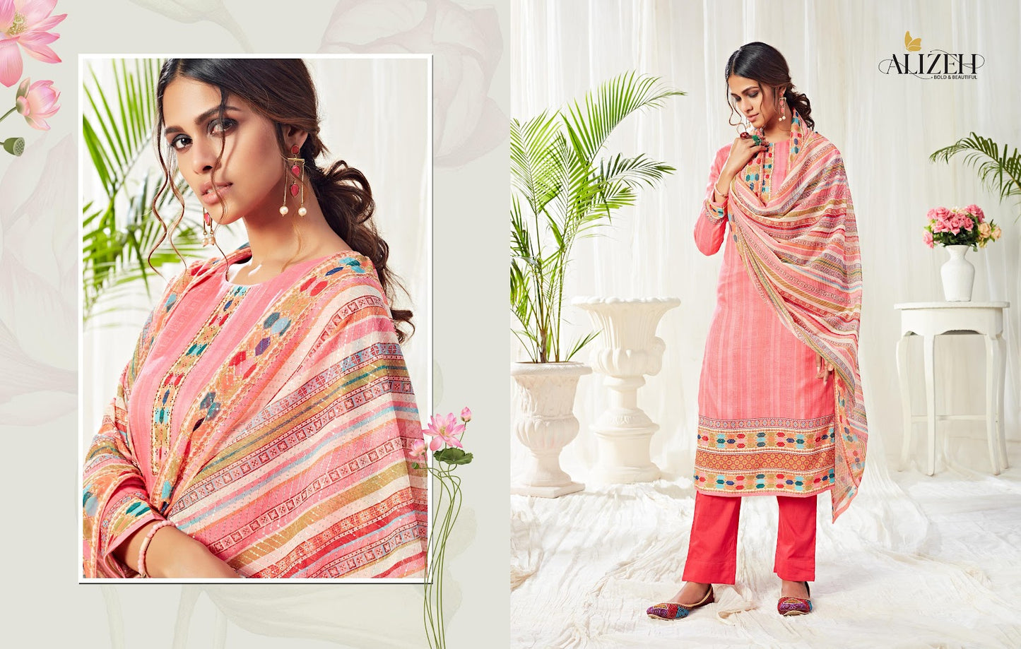 Bliss 10004-10009 Alizeh Readymade Cotton Pant Suits Wholesale