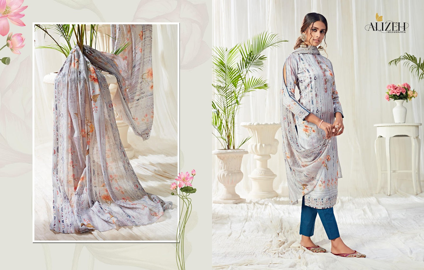 Bliss 10004-10009 Alizeh Readymade Cotton Pant Suits Wholesale