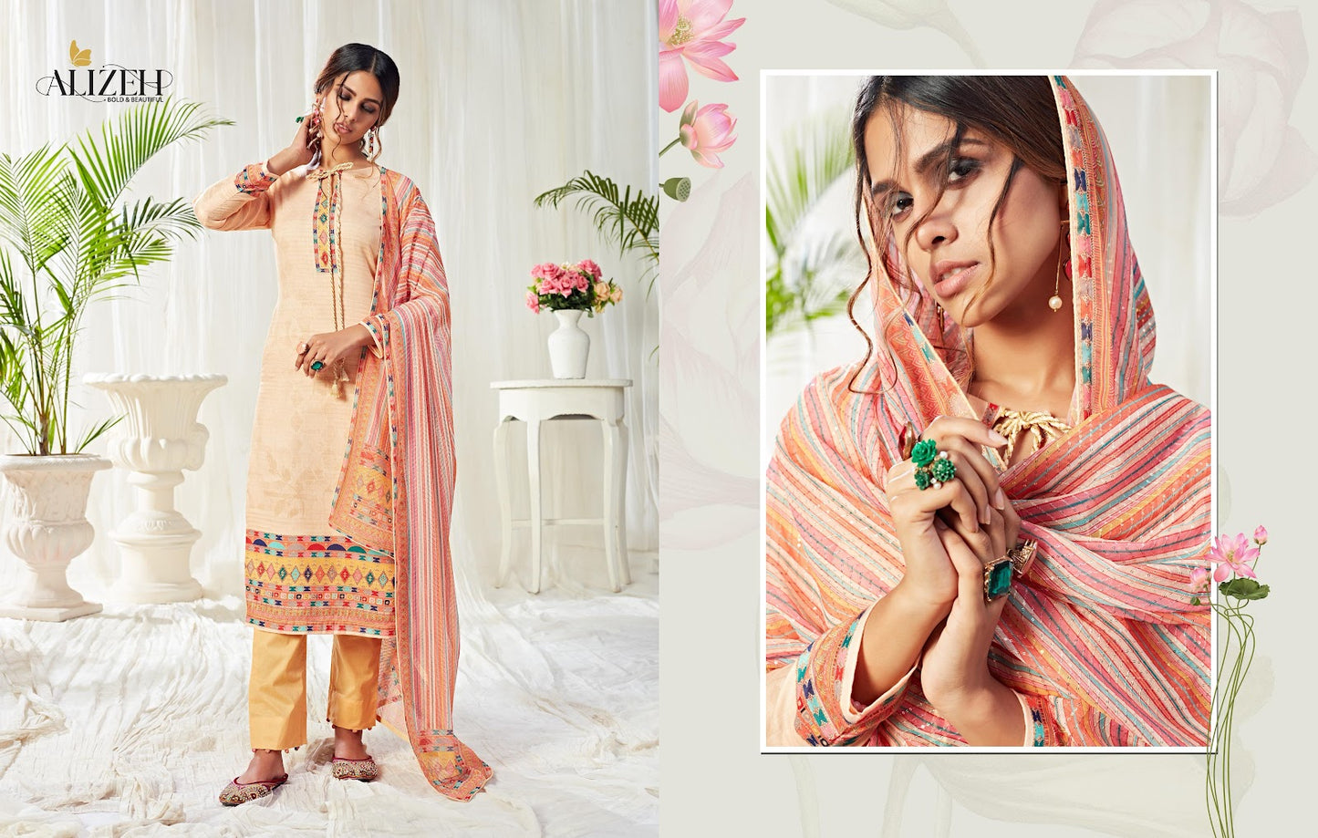 Bliss 10004-10009 Alizeh Readymade Cotton Pant Suits Wholesale