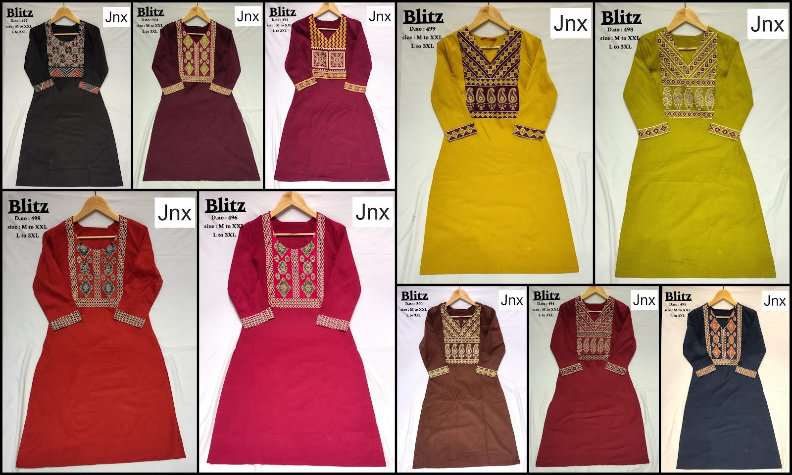 Blitz Jnx Dhabu Cotton Straight Cut Kurtis Exporter Ahmedabad
