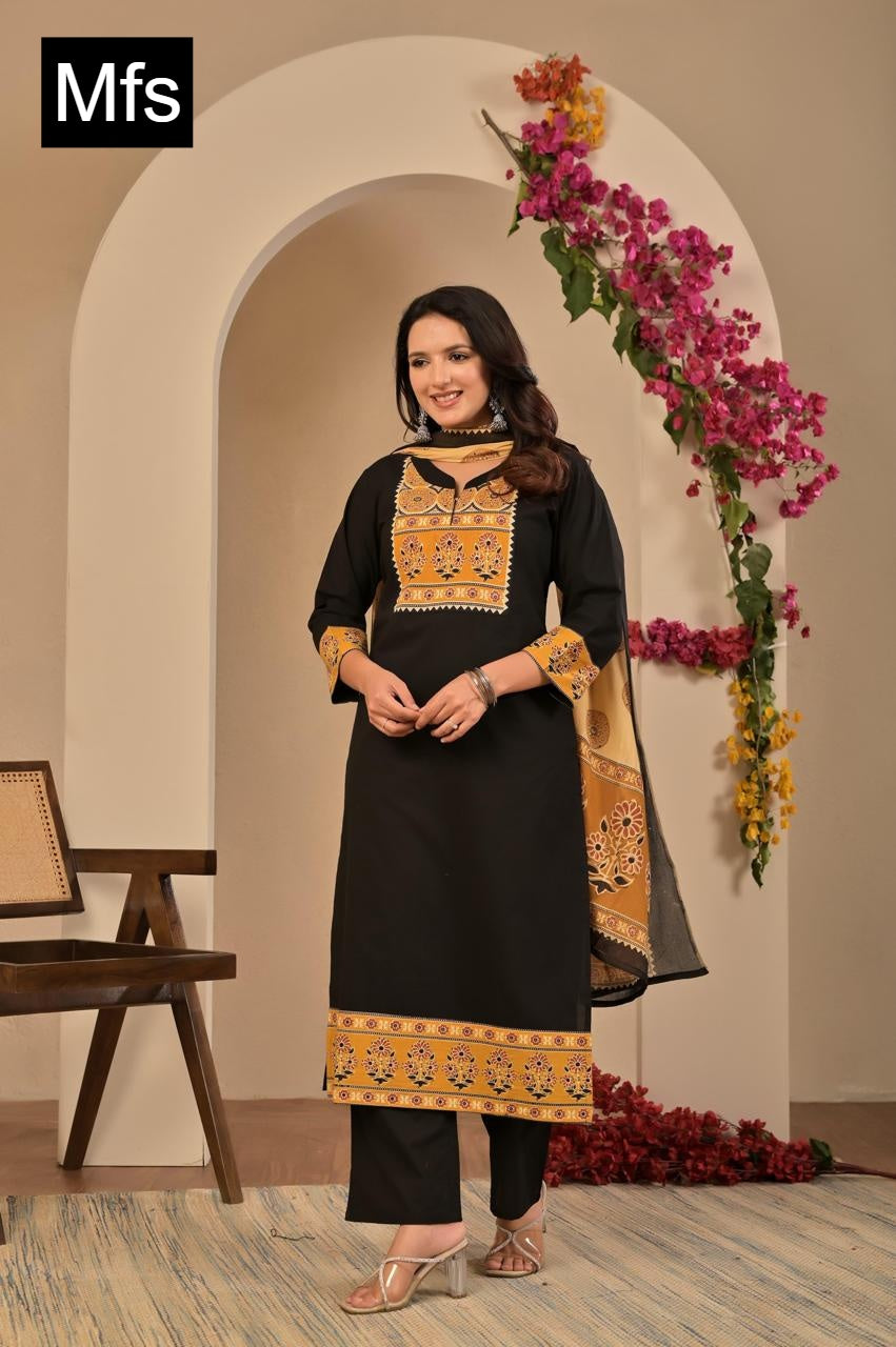 Block Print 1806 Mfs Readymade Cotton Pant Suits Wholesale Rate