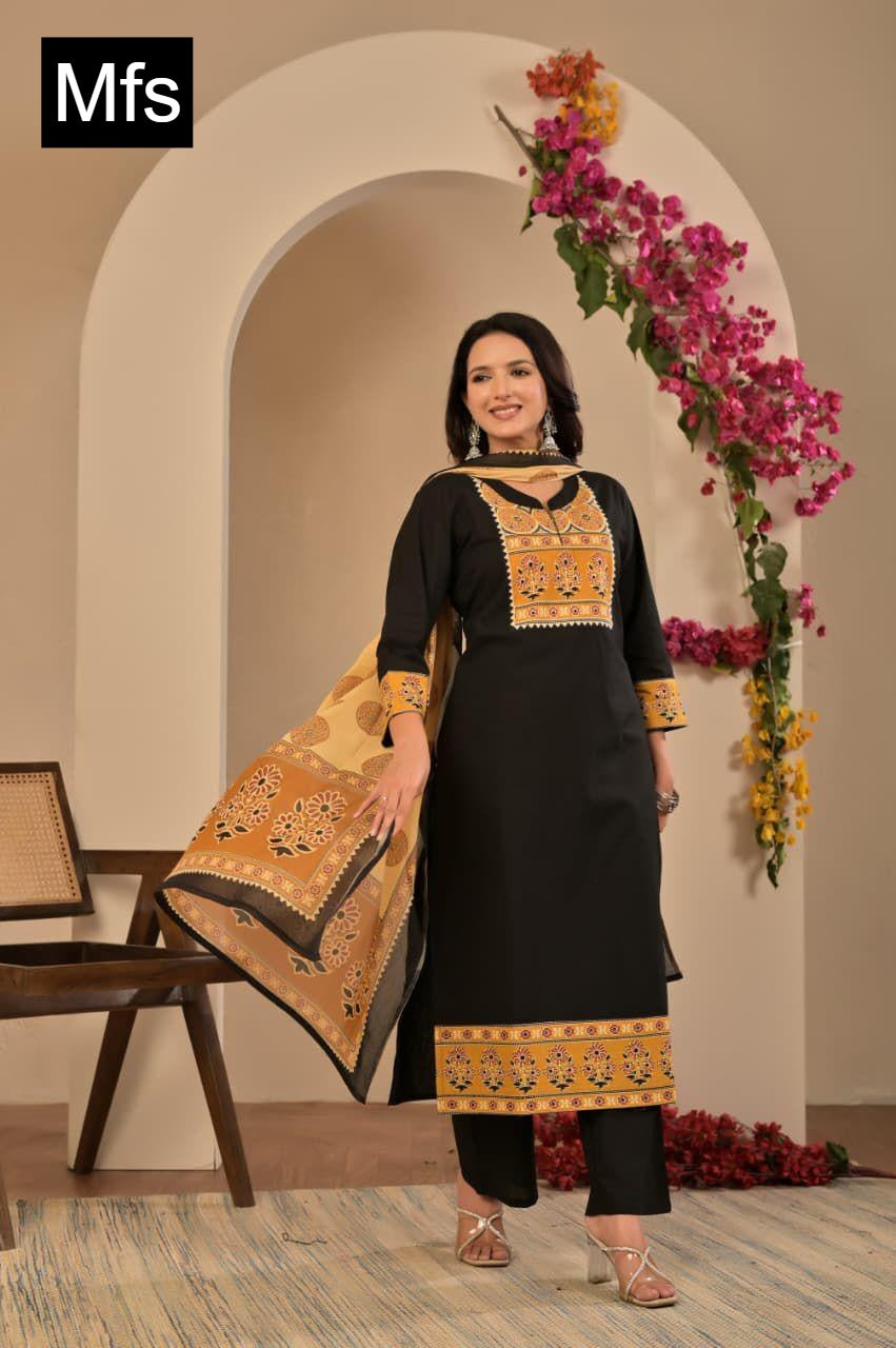 Block Print 1806 Mfs Readymade Cotton Pant Suits Wholesale Rate