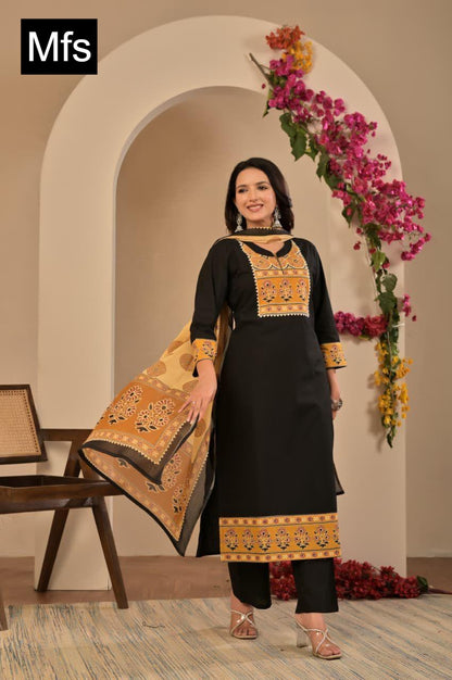 Block Print 1806 Mfs Readymade Cotton Pant Suits Wholesale Rate