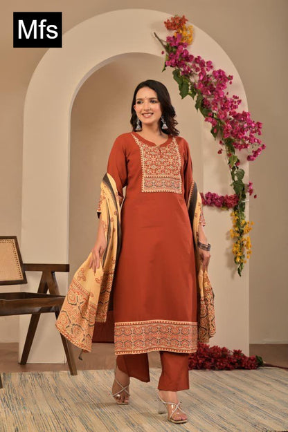 Block Print 1806 Mfs Readymade Cotton Pant Suits Wholesale Rate