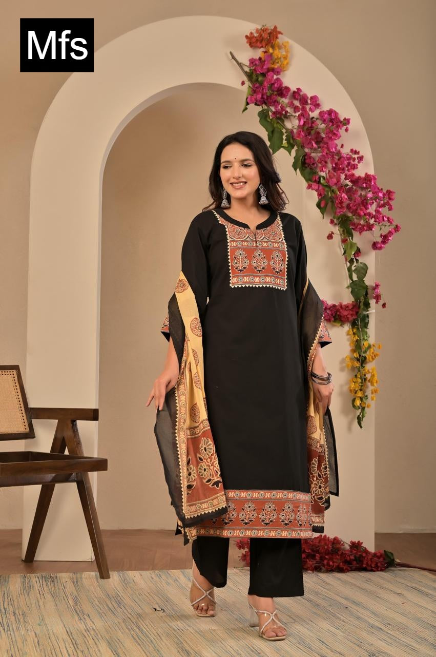 Block Print 1806 Mfs Readymade Cotton Pant Suits Wholesale Rate