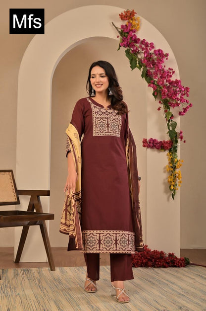 Block Print 1806 Mfs Readymade Cotton Pant Suits Wholesale Rate