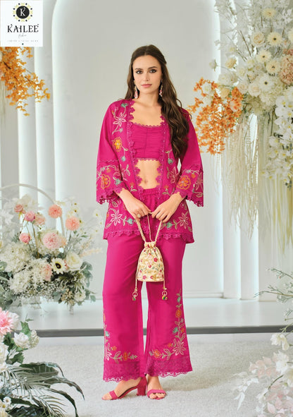 Bloom 2 Kailee Fashion Viscose Organza Indo Western Pair Wholesaler