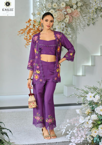 Bloom 2 Kailee Fashion Viscose Organza Indo Western Pair Wholesaler