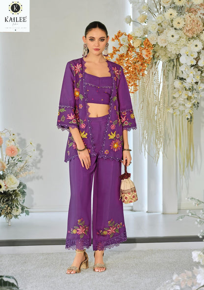 Bloom 2 Kailee Fashion Viscose Organza Indo Western Pair Wholesaler