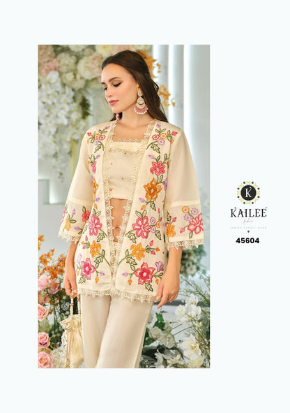 Bloom 2 Kailee Fashion Viscose Organza Indo Western Pair Wholesaler