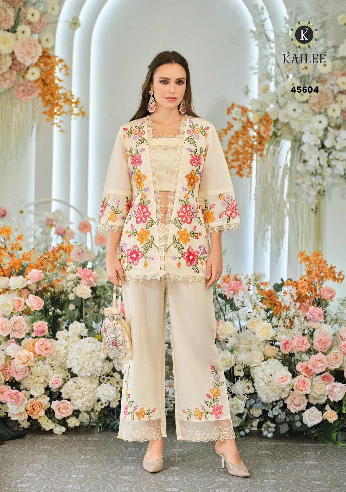 Bloom 2 Kailee Fashion Viscose Organza Indo Western Pair Wholesaler