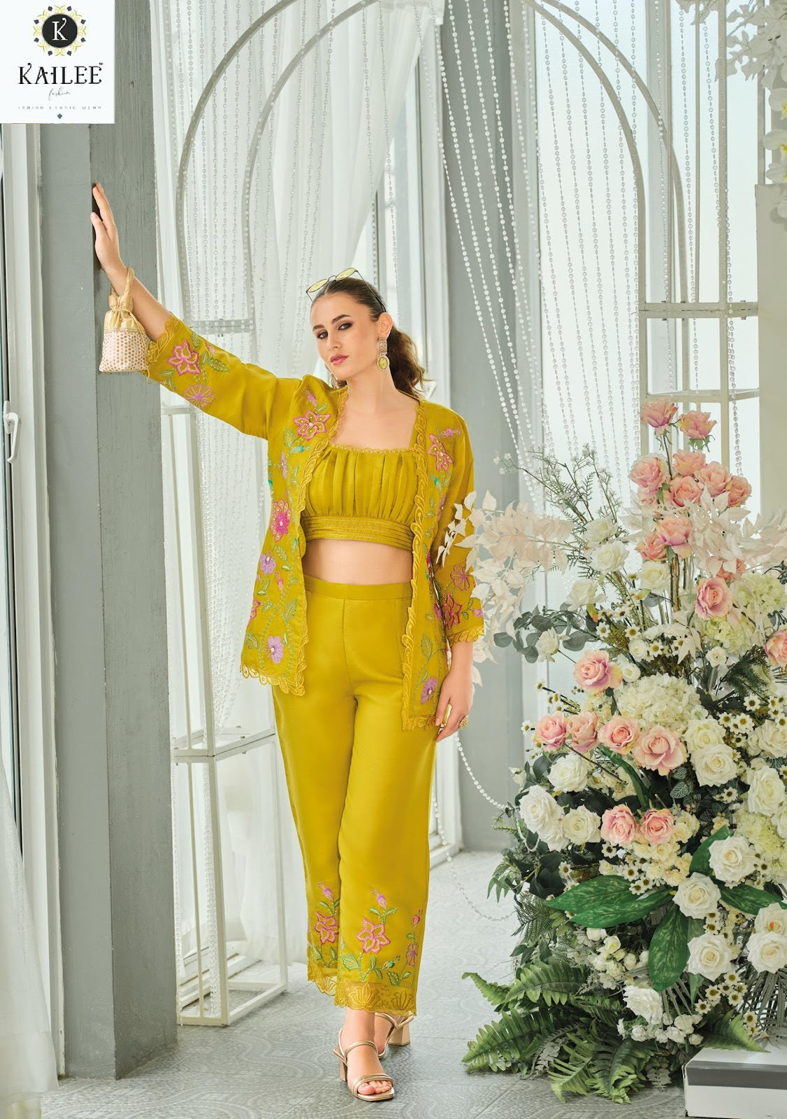 Bloom 2 Kailee Fashion Viscose Organza Indo Western Pair Wholesaler