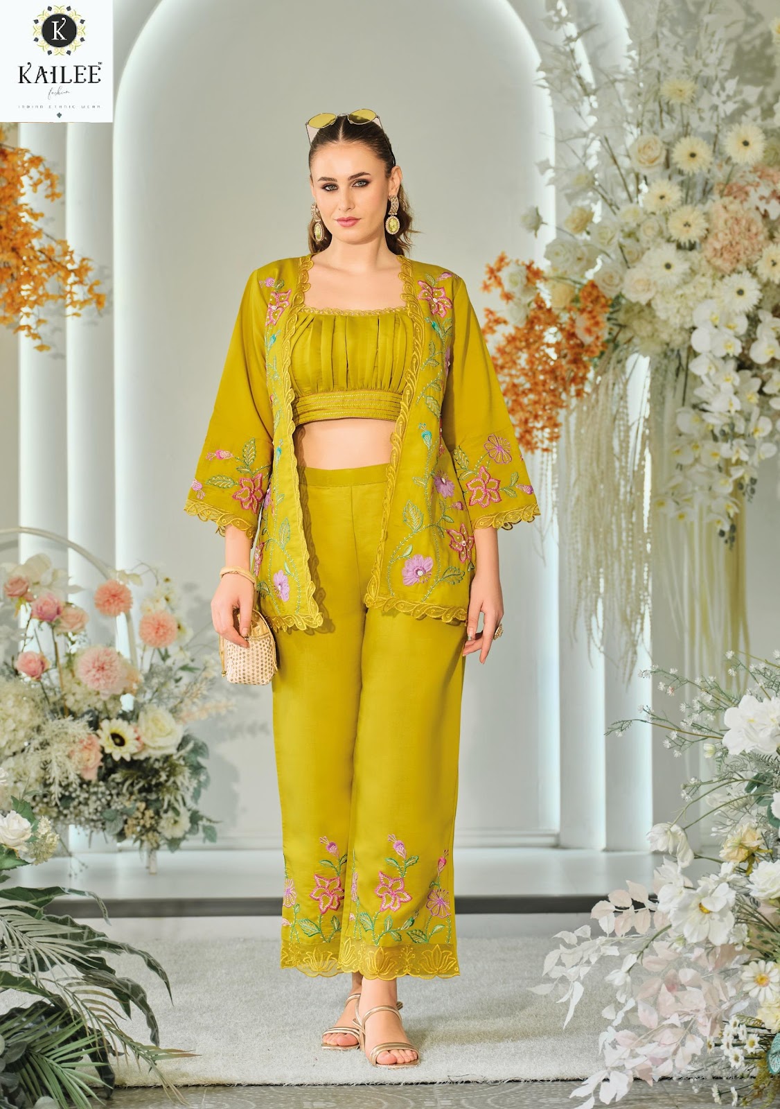 Bloom 2 Kailee Fashion Viscose Organza Indo Western Pair Wholesaler