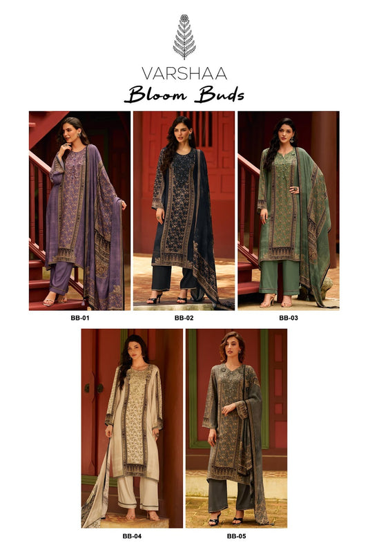 Bloom Buds Varshaa Viscose Pashmina Suits Supplier India