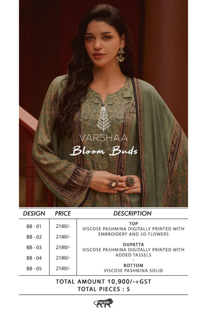 Bloom Buds Varshaa Viscose Pashmina Suits Supplier India