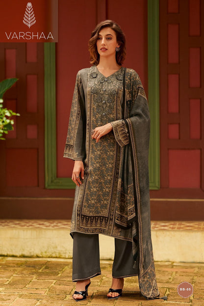 Bloom Buds Varshaa Viscose Pashmina Suits Supplier India