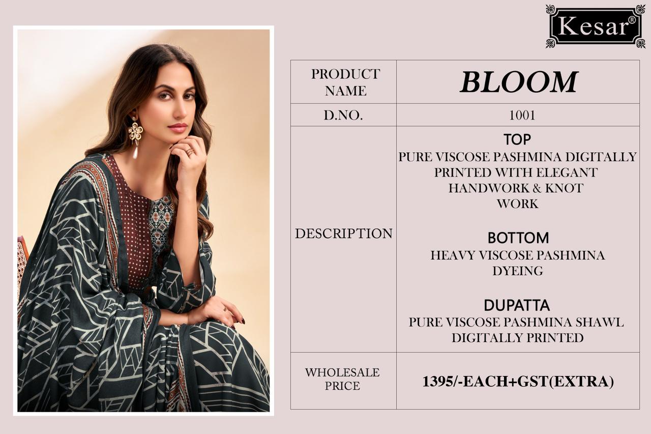 Bloom Kesar Pashmina Suits Exporter India