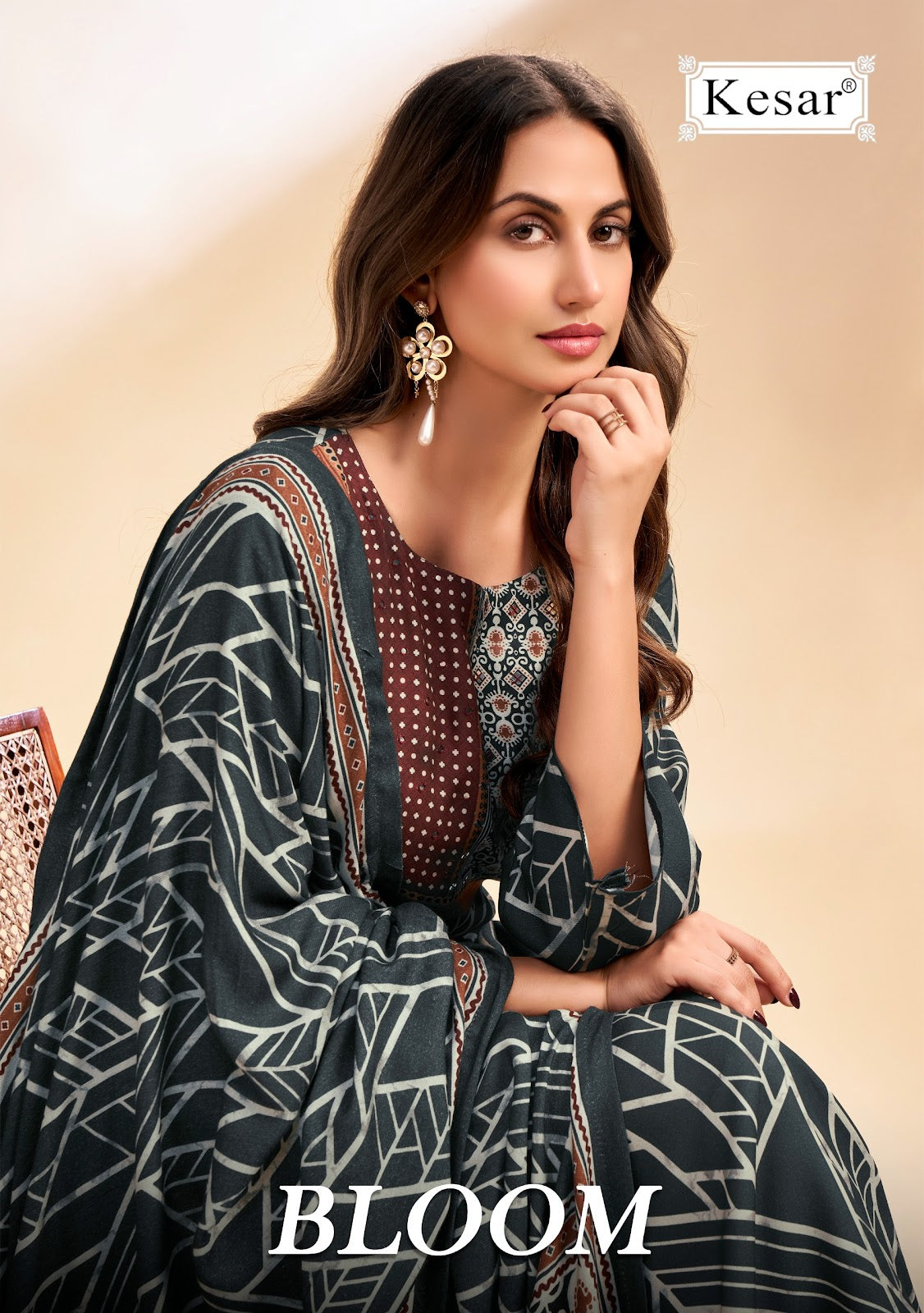 Bloom Kesar Pashmina Suits Exporter India