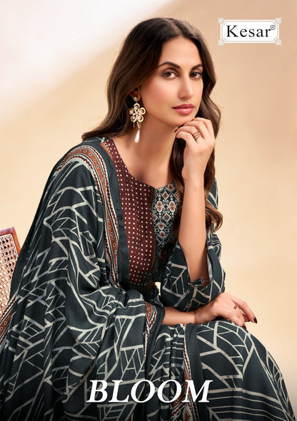 Bloom Kesar Pashmina Suits Exporter India