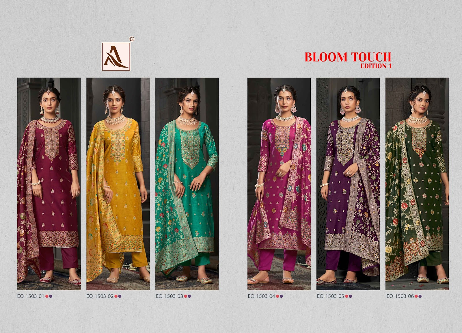 Bloom Touch Edition 1 Alok Jacquard Pant Style Suits Exporter Gujarat