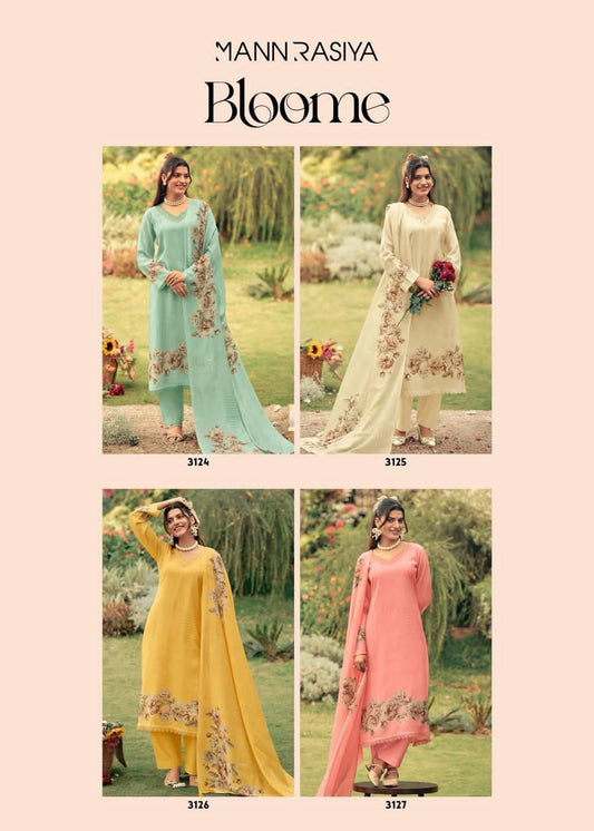 Bloome Mannrasiya Lilen Pant Style Suits Wholesaler Gujarat