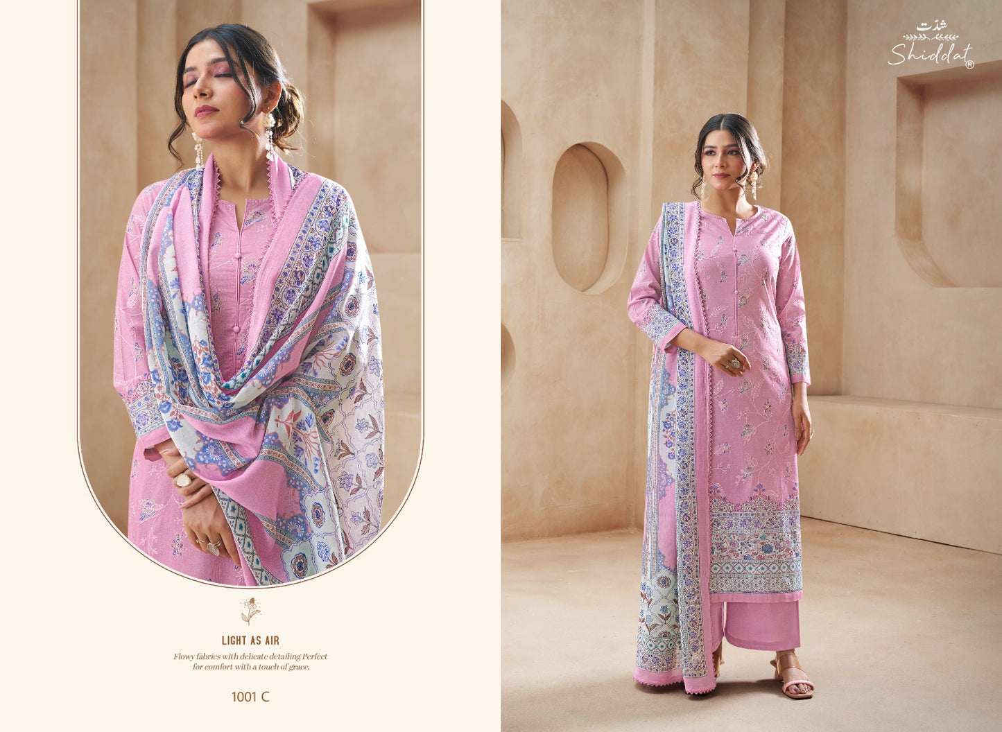 Blooming 1001 Shiddat Cambric Pant Style Suits Wholesaler