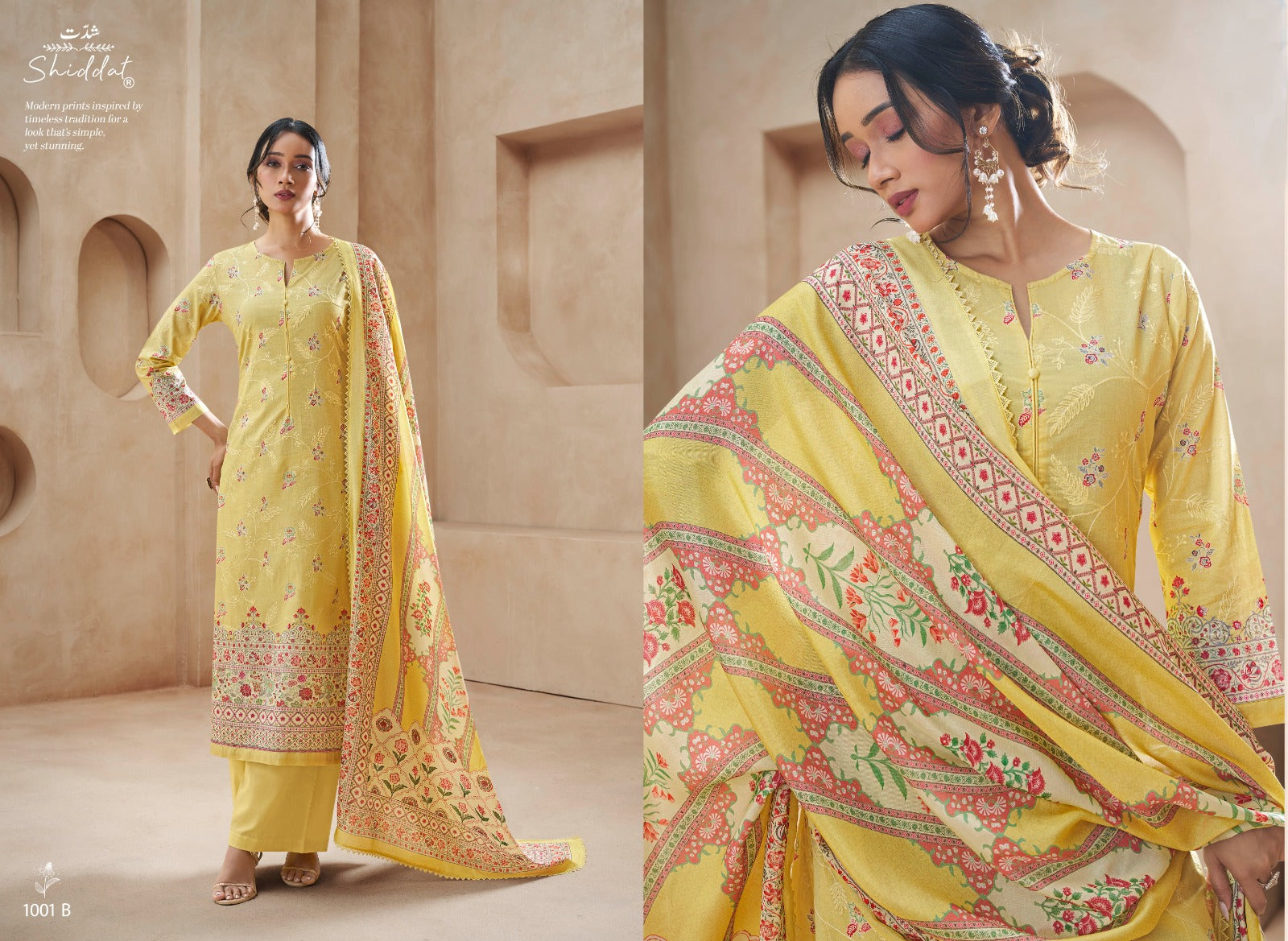 Blooming 1001 Shiddat Cambric Pant Style Suits Wholesaler
