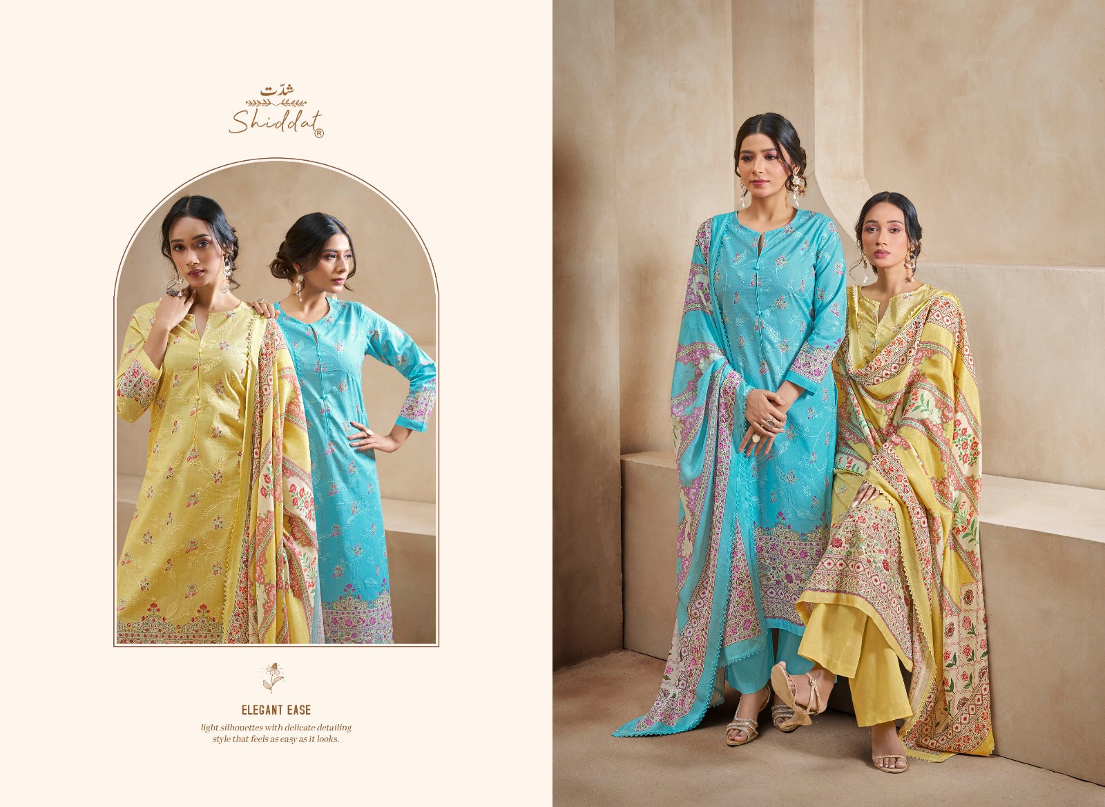 Blooming 1001 Shiddat Cambric Pant Style Suits Wholesaler