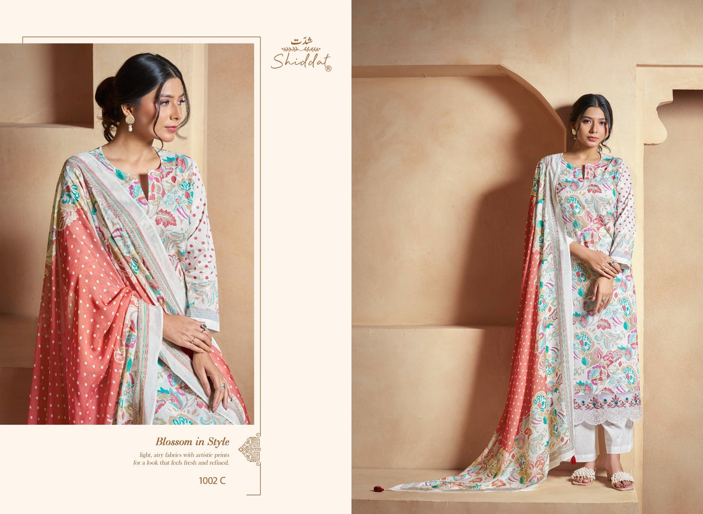Blooming 1002 Shiddat Cambric Pant Style Suits Wholesale Rate