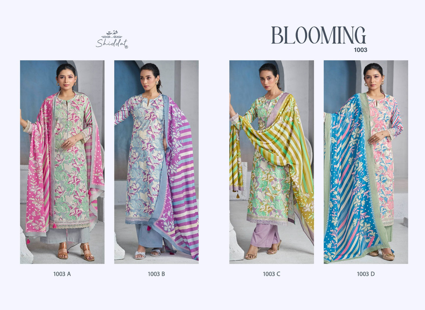 Blooming 1003 Shiddat Cambric Pant Style Suits Exporter