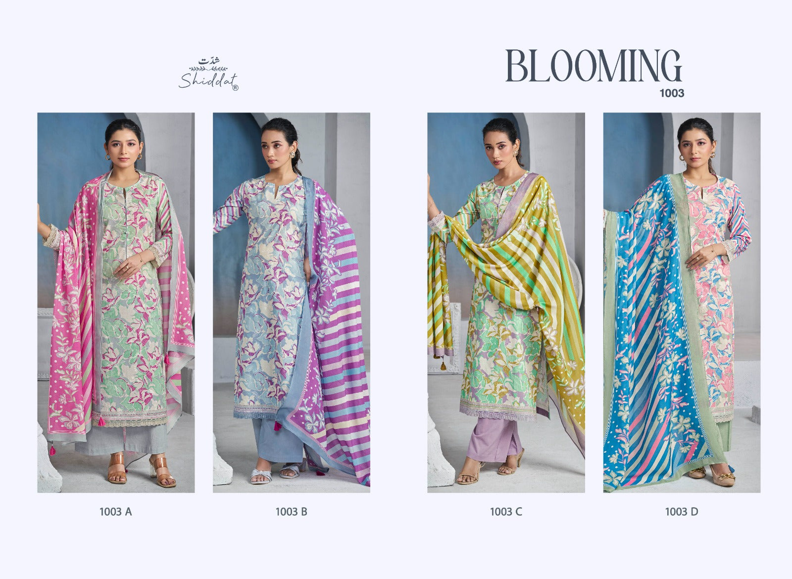 Blooming 1003 Shiddat Cambric Pant Style Suits Exporter
