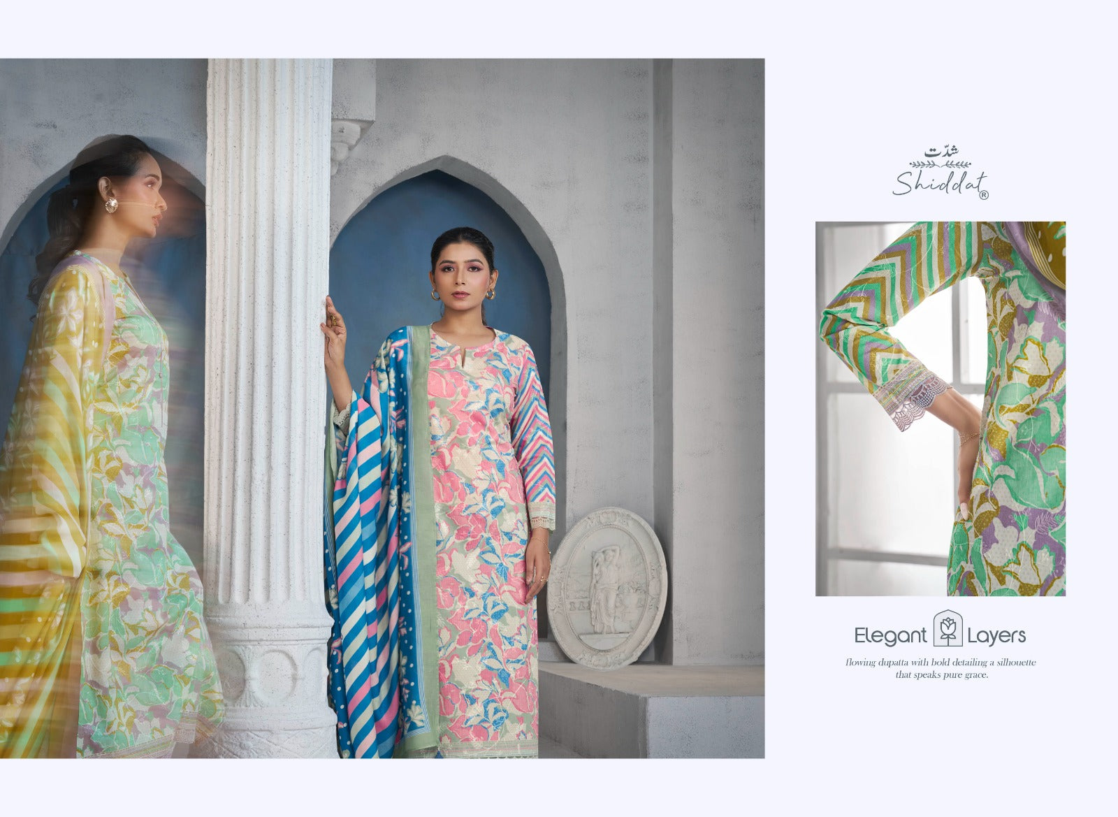 Blooming 1003 Shiddat Cambric Pant Style Suits Exporter